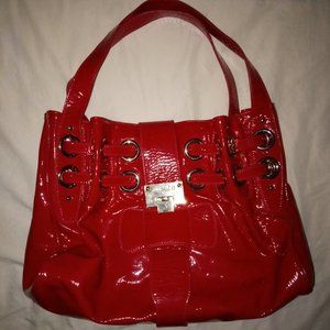 Jimmy Choo large red leather handbag/purse